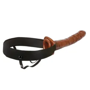 10-inch Large Brown Hollow Strap on Dildo with Vein Details