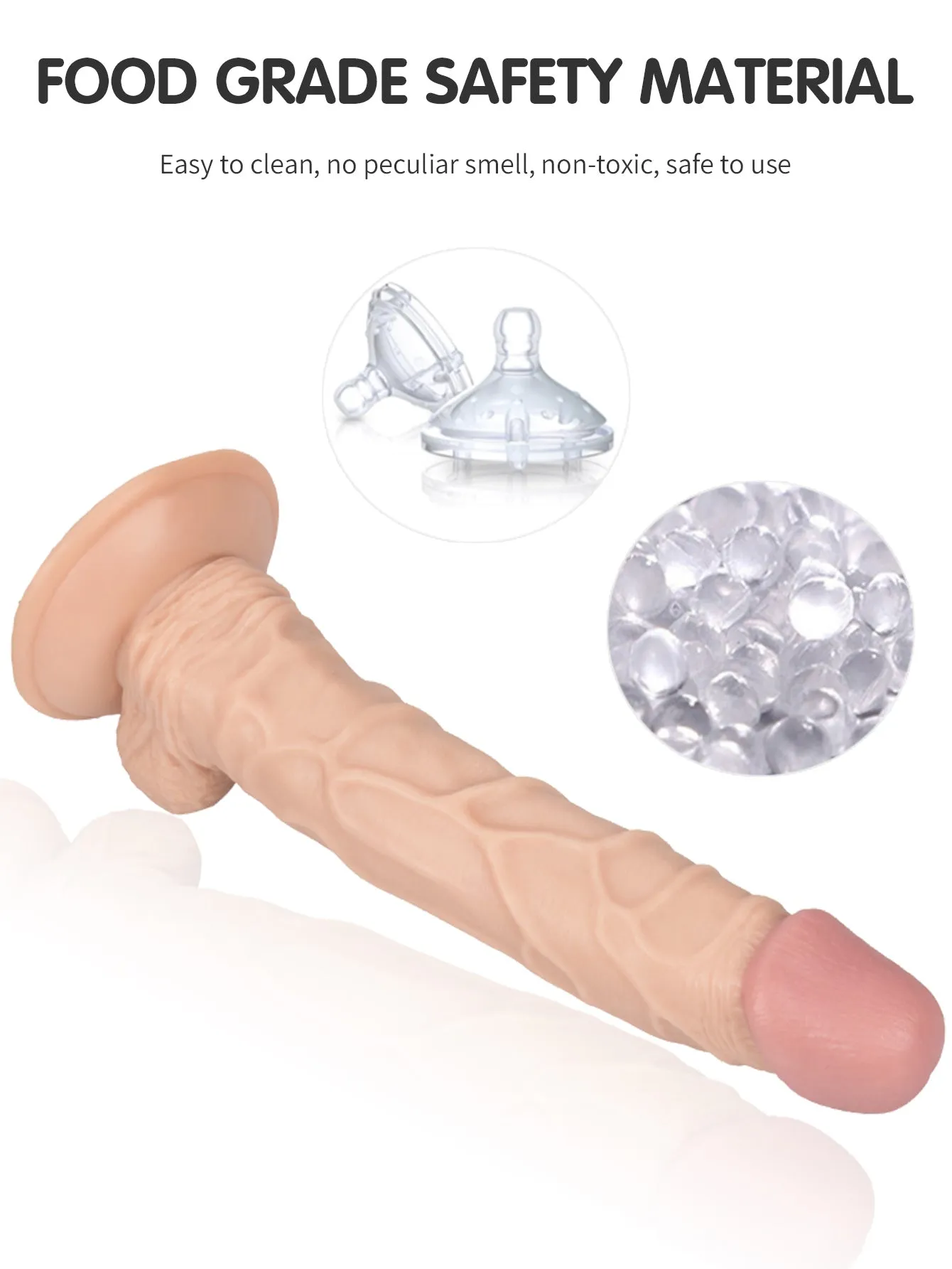 10 inch Long Realistic Dildo - Lifelike Vein Glan Small Testicles Sex Toys for Women