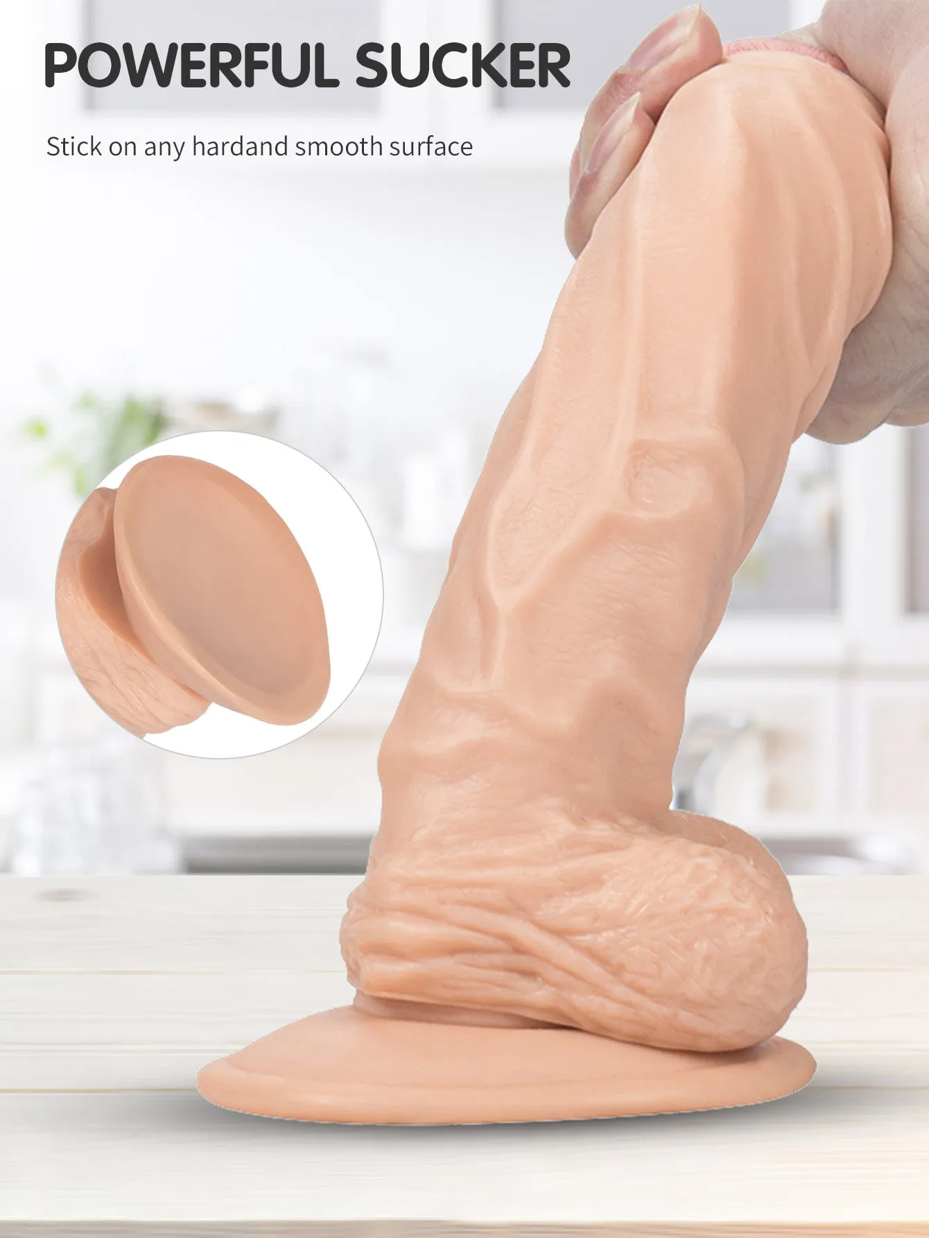 10 inch Long Realistic Dildo - Lifelike Vein Glan Small Testicles Sex Toys for Women
