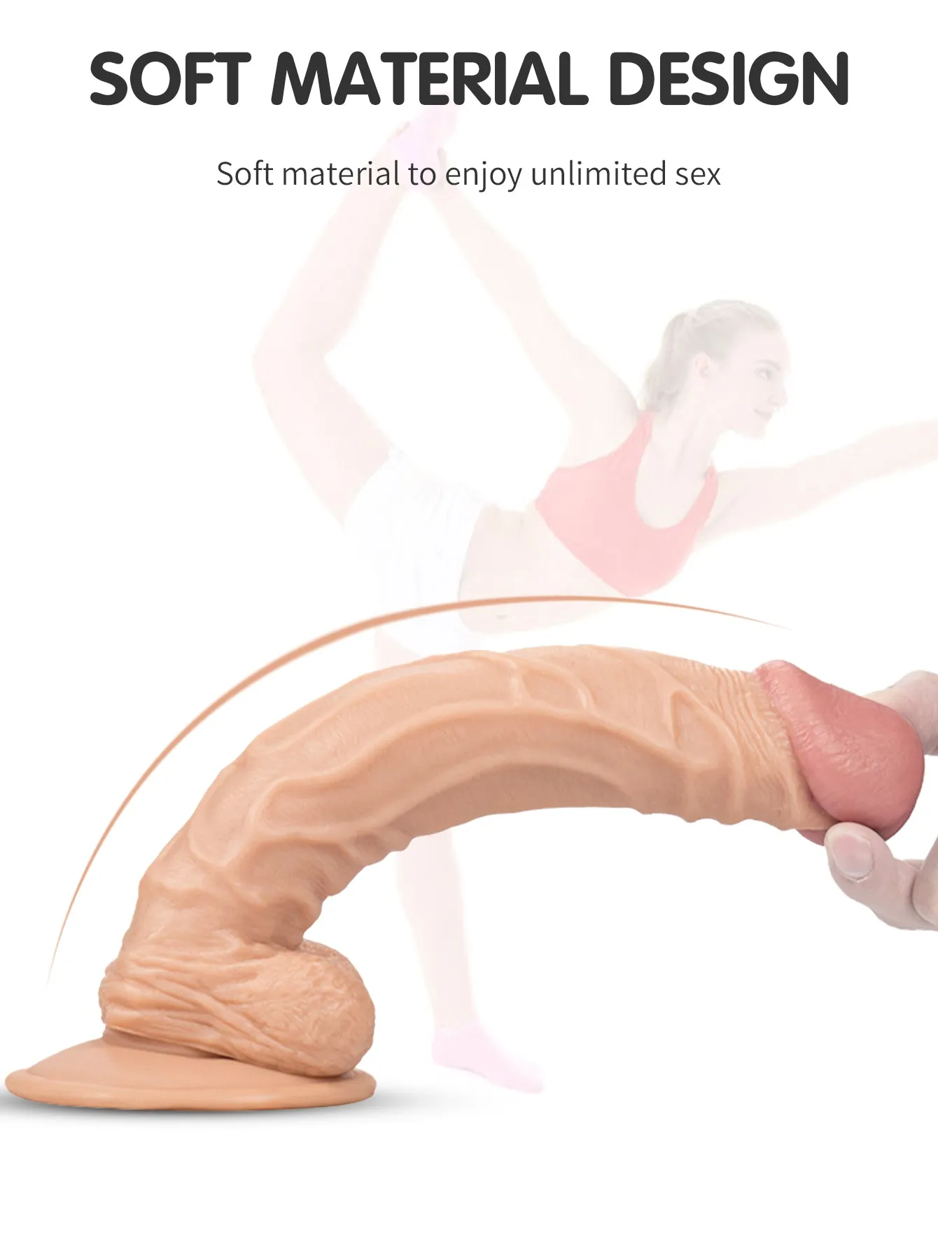 10 inch Long Realistic Dildo - Lifelike Vein Glan Small Testicles Sex Toys for Women