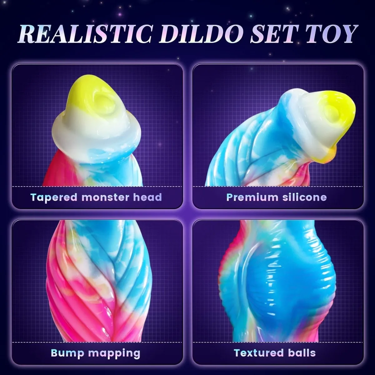 10.2 inch Fantastic 3 in 1 Realistic Huge dildo Vibrator Sex Toy-App Control