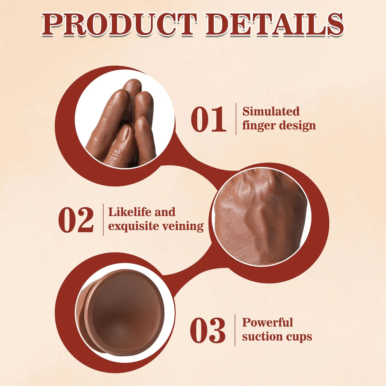 11 Inch Realistic Hand Dildo with Strong Suction Cup