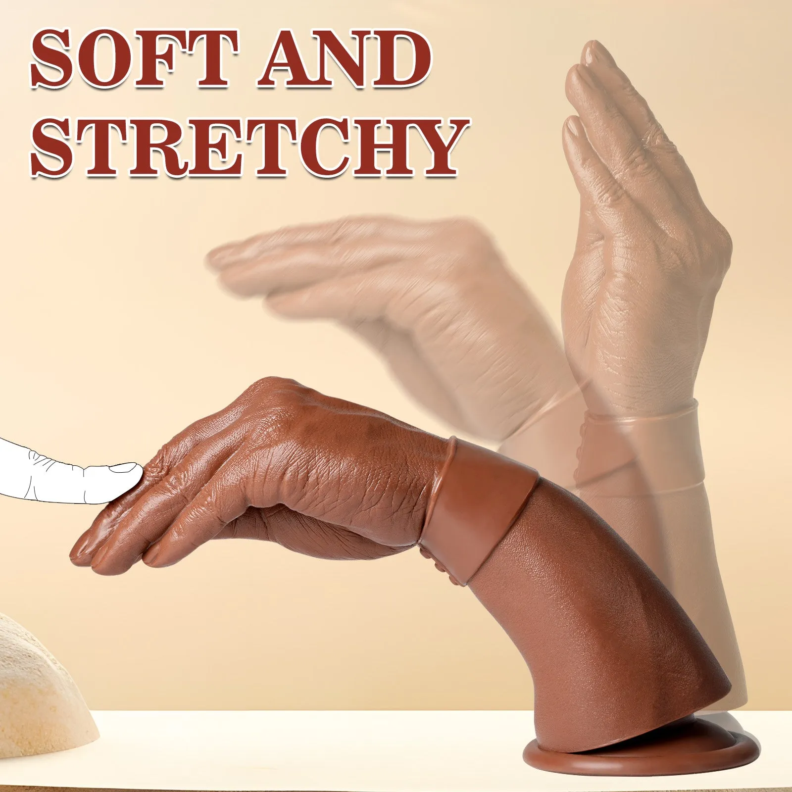 11 Inch Realistic Hand Dildo with Strong Suction Cup