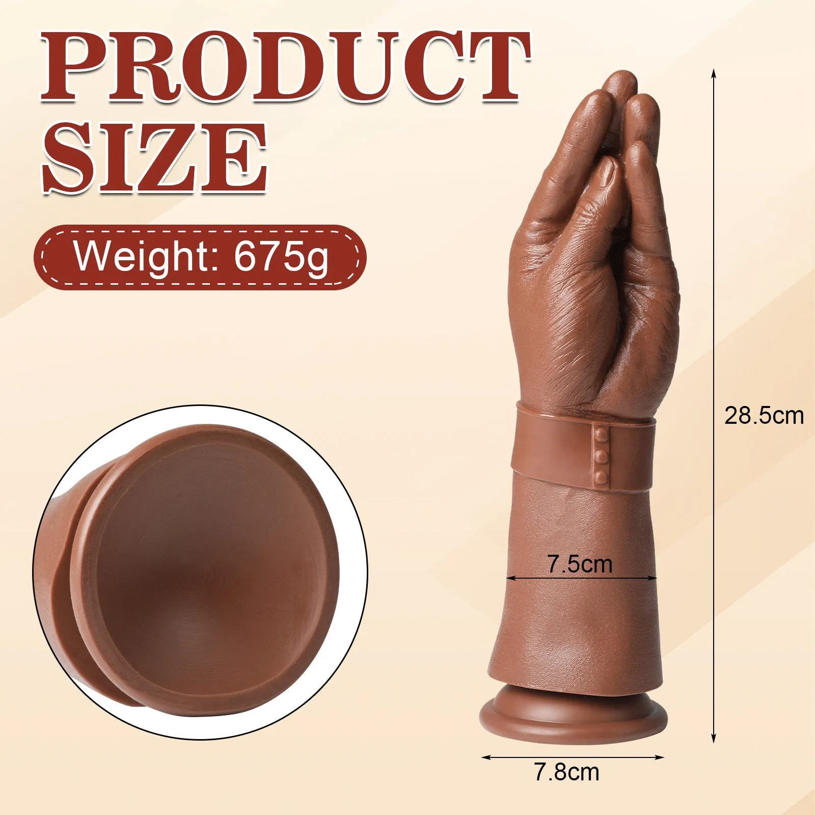 11 Inch Realistic Hand Dildo with Strong Suction Cup