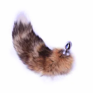 16 Tail Brown Fox 3 Stainless steel Butt Plug sizes available