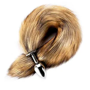 17 Brown Fox Tail 3 Stainless steel Plug sizes available