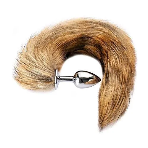 17 Brown Fox Tail 3 Stainless steel Plug sizes available