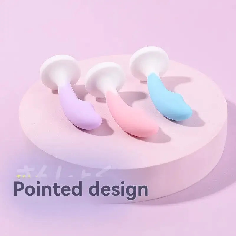 3 Colors Small Smooth Silicone Anal Plug With Gem Base For Beginners