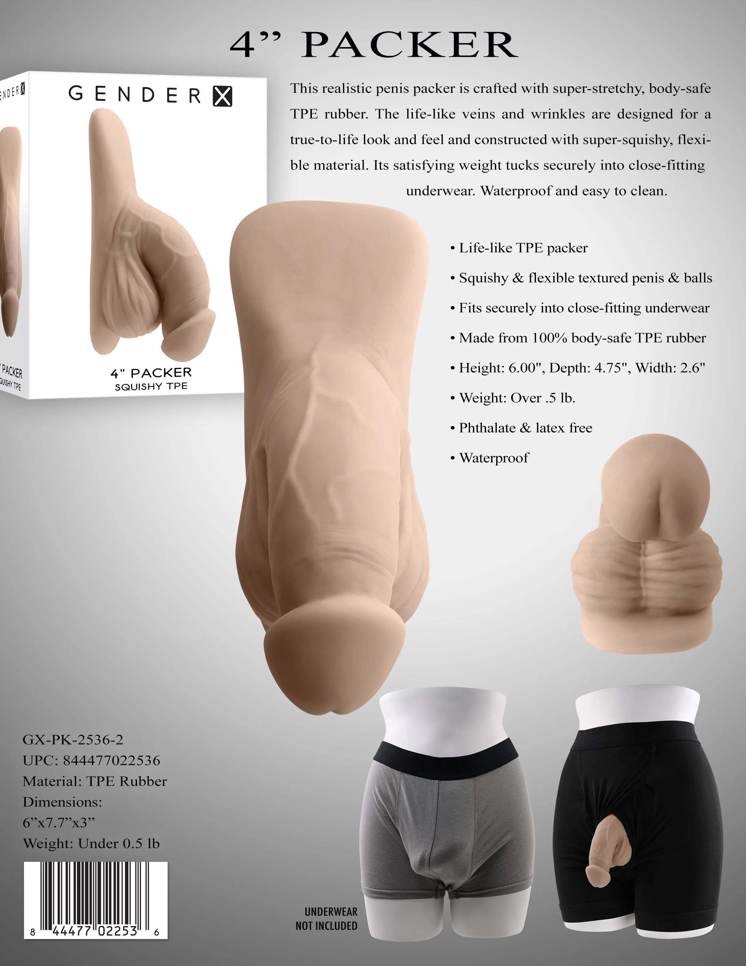 4 Packer - Light - Realistic Penis Packer
