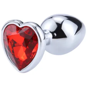 7 Colors Jeweled 3 Chrome-Plated Heart-Shaped Steel Plug