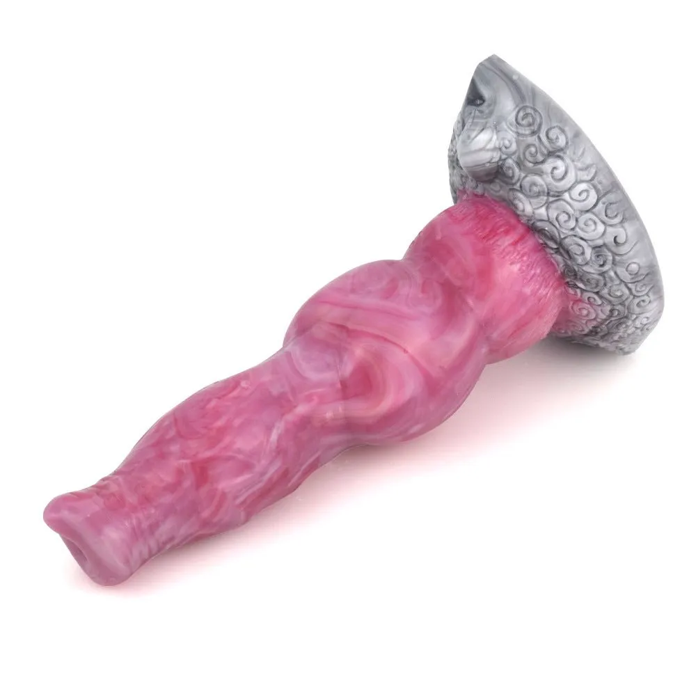 7.28 Inch Blood Flesh Silicone Dildo Dog Dick Simulation Animal Dildo