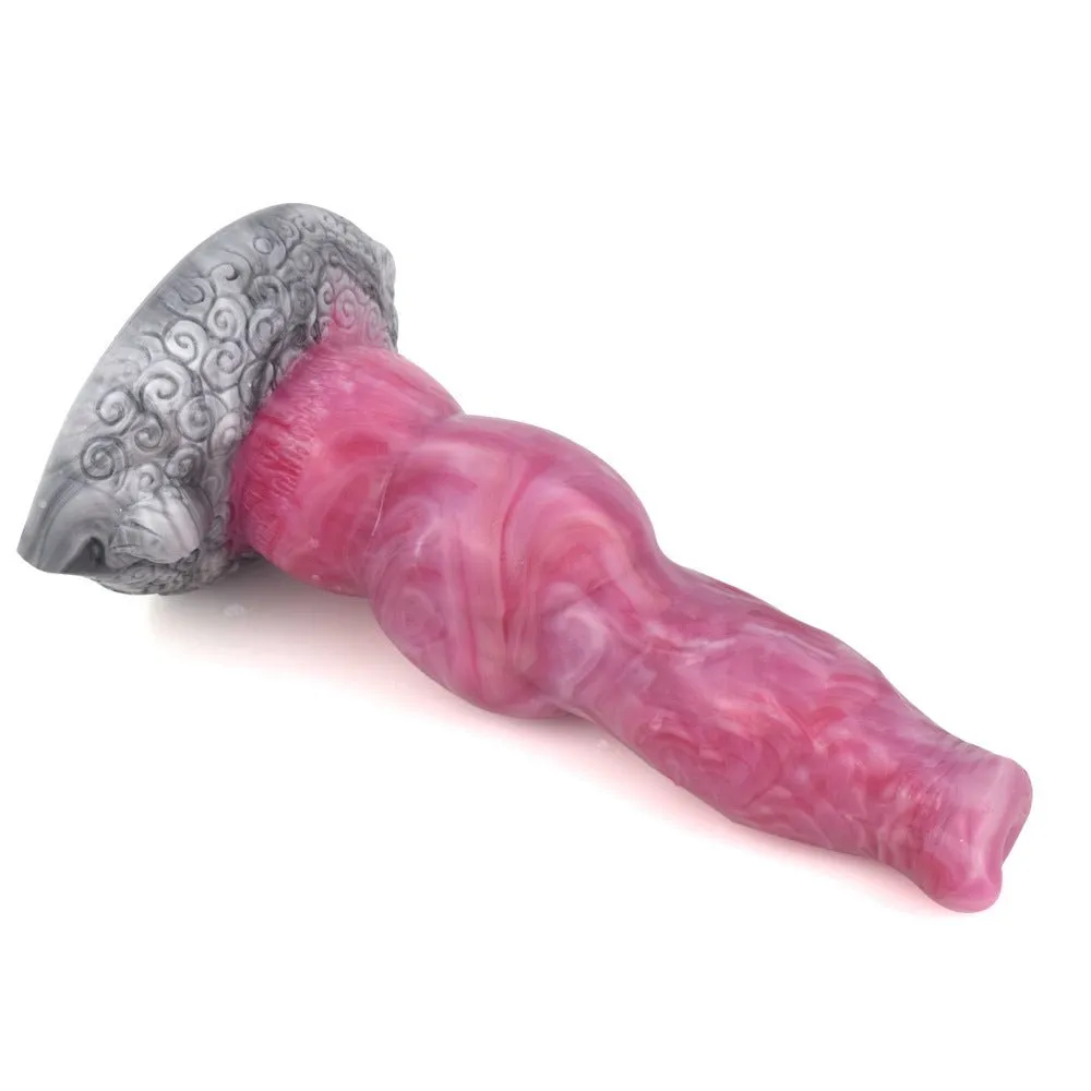 7.28 Inch Blood Flesh Silicone Dildo Dog Dick Simulation Animal Dildo