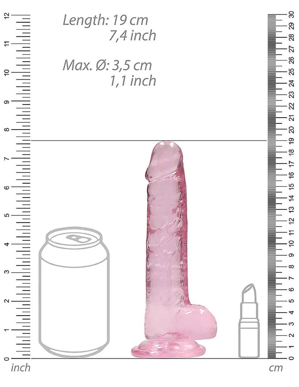7in Realistic Dildo With Balls