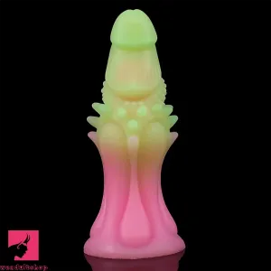 8.66in Silicone Spiked Fantasy Dildo Colorful Gradients Wearable Anal Plug
