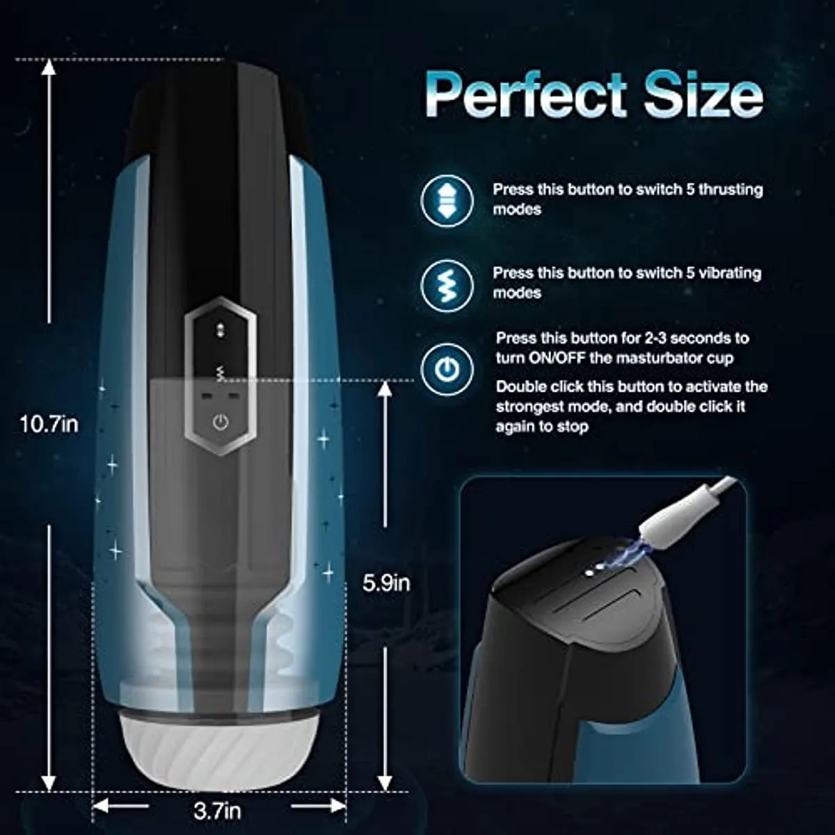 Automatic Male Masturbator with Thrusting & Vibrating