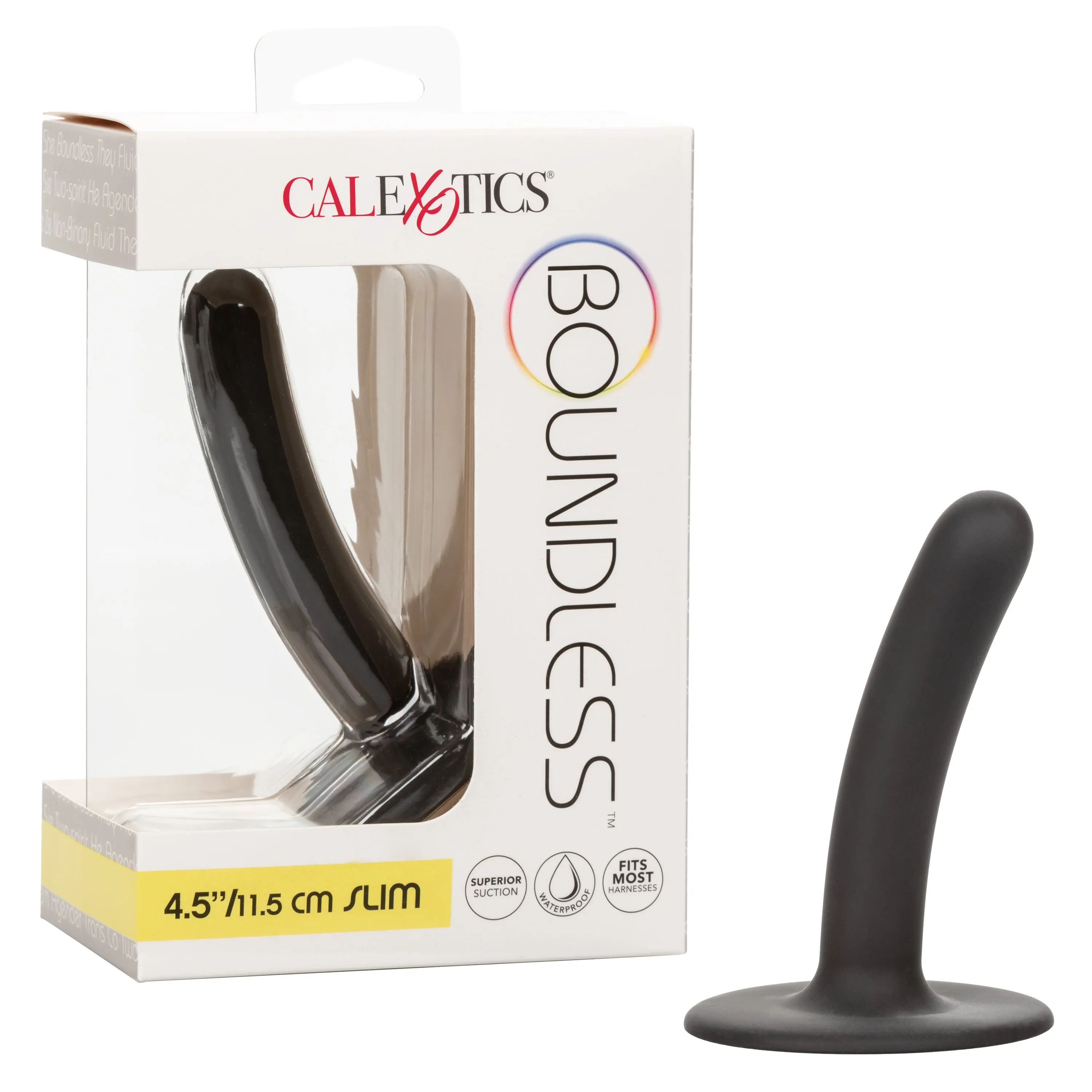 Boundless 4.5 Inch Slim Black Silicone Dildo