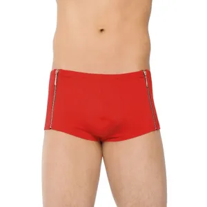 Boxeri sexy SOFTLINE Shorts 4500. din material elastic. design cu fermoare în părți. culoare roșu. mărime L