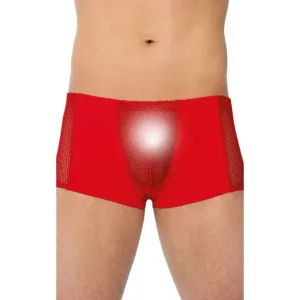 Boxeri sexy SOFTLINE Shorts 4515. lenjerie erotică pentru bărbați cu secțiune frontală din plasă. culoare roșu. mărime M