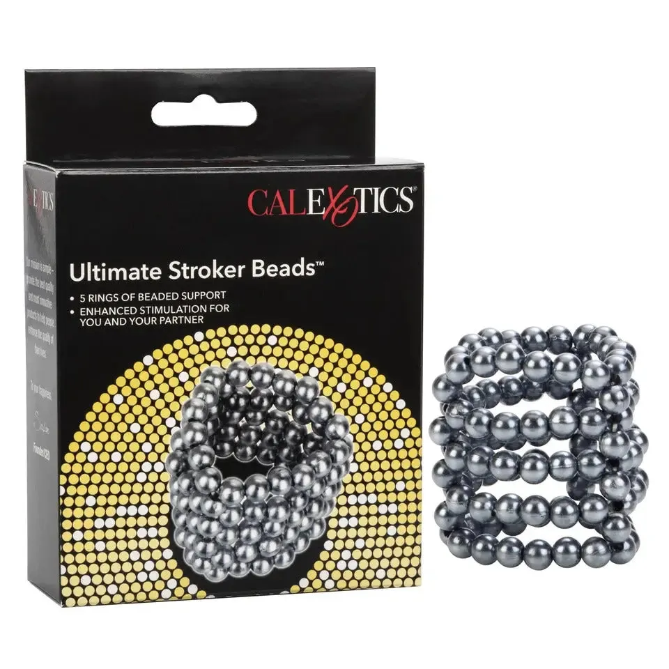 California Exotic Ultimate Silver Stroker Beads Cock Ring for Men