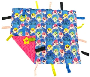 Cartoon Sharks Cuddle Sensory Security Blanket Toys