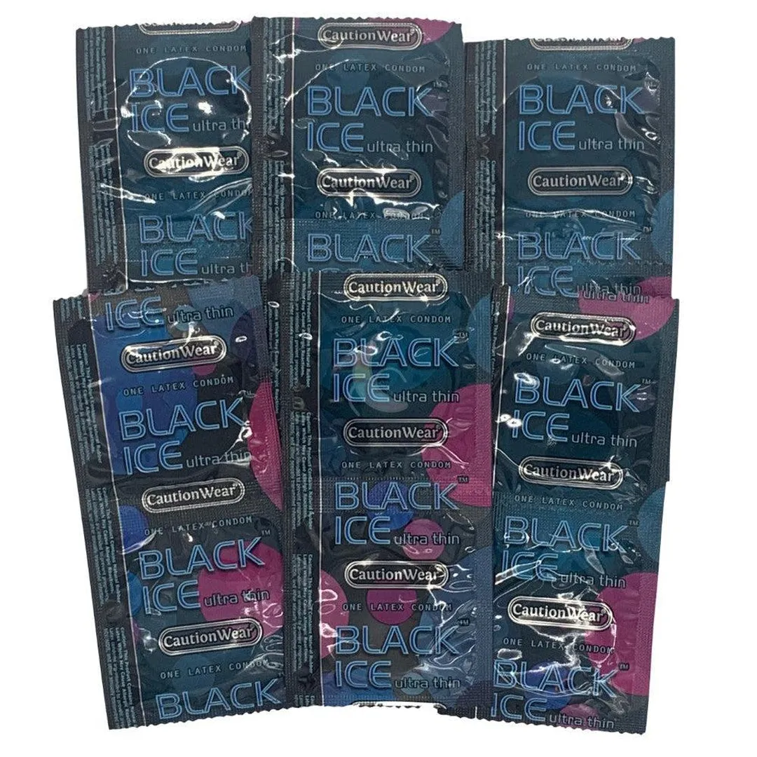 Caution Wear Black Ice Condoms