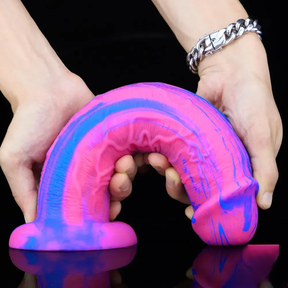 CheekyLeopard - 10.8in Huge Thick Colorful Penis Dildo For Women