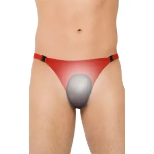 Chilot tanga bărbați SOFTLINE Thong 4502. lenjerie sexy cu plasă transparentă. roșu cu negru. mărime M/L