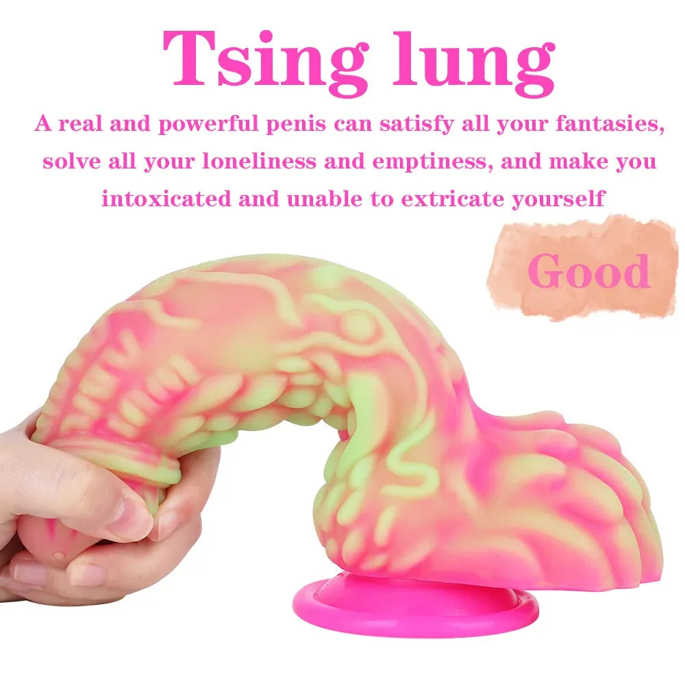 Colorful Monster Strap On Dildo - Fantasy Dragon Dildos Butt Plug Anal Toys