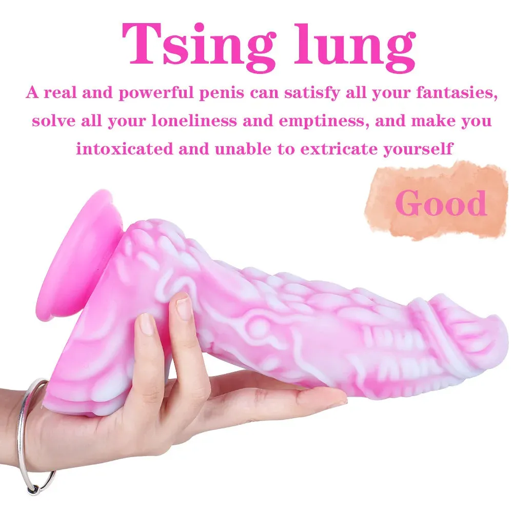 Colorful Pink Dildo Buttplug - Suction Cup Monster Dildos Couple Sex Toys