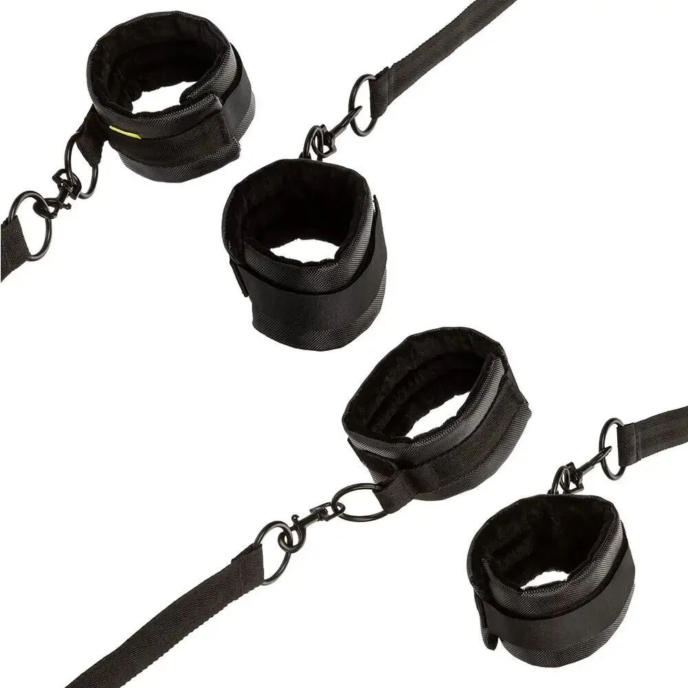 Colt Faux Leather Black Bondage Bed Restraints for Bdsm Couples