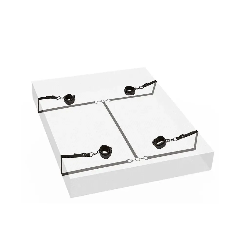 Colt Faux Leather Black Bondage Bed Restraints for Bdsm Couples