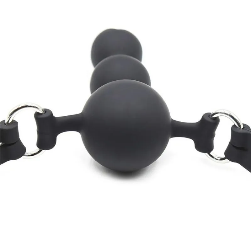 Come Closer Triple Ball Gag | Silicon | Soft Vegan Leather | Adjustable