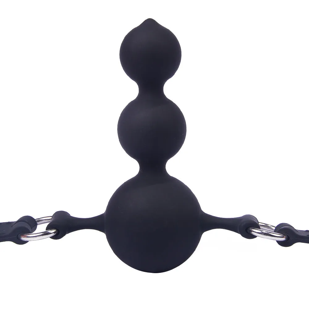 Come Closer Triple Ball Gag | Silicon | Soft Vegan Leather | Adjustable