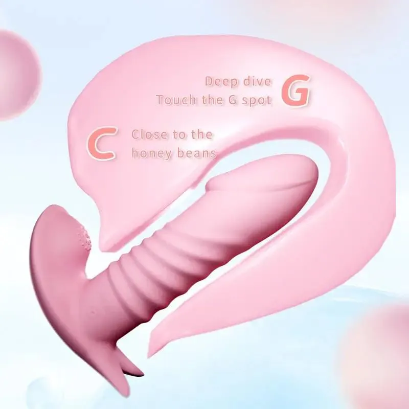 Domlust Thrusting Dildo Remote Control Panty Vibrator- 2cm Extension Distance for Extreme Sexual Enjoyment
