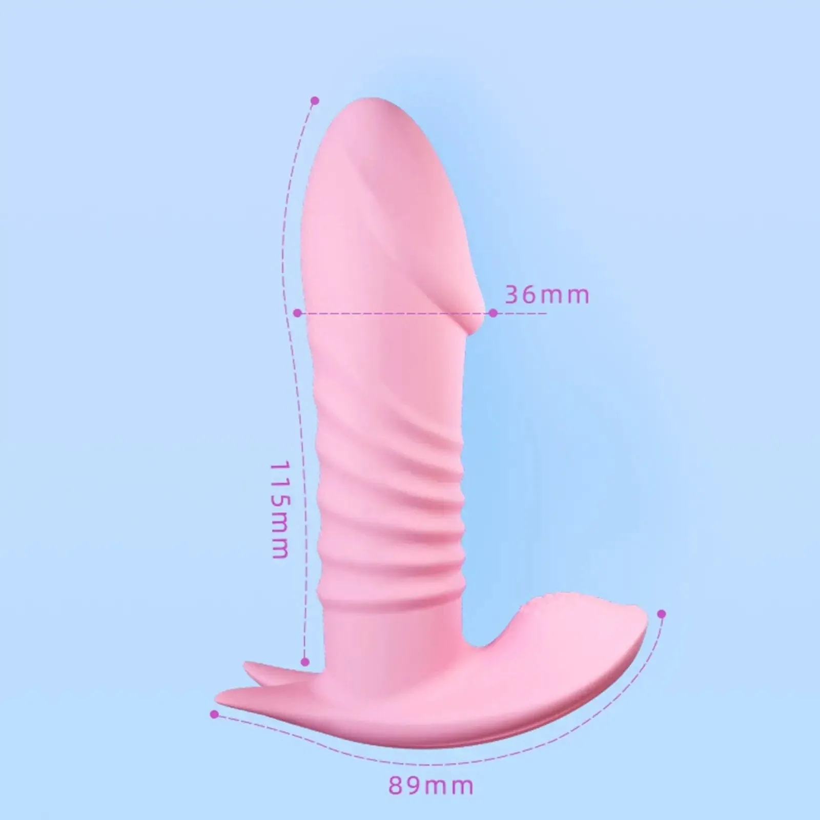 Domlust Thrusting Dildo Remote Control Panty Vibrator- 2cm Extension Distance for Extreme Sexual Enjoyment