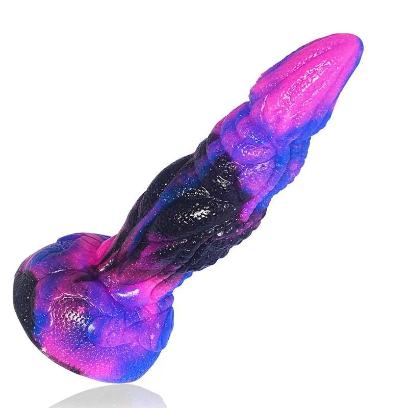 Domlust Volcanic Realistic Dildos. Huge Anal Dildo with Strong Sucker. Red-Black