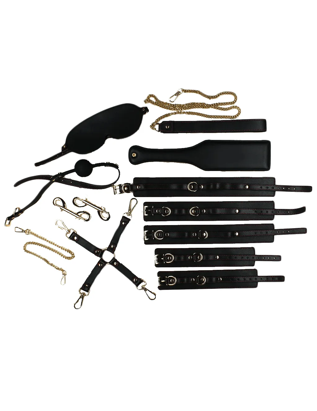 Edonista Beatrix Black & Gold 13pc Bondage Set