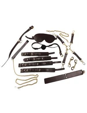 Edonista Venice Brown & Gold 13pc Bondage Set