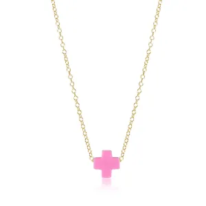 ENewton 16 Bright Pink Gold Signature Cross Necklace