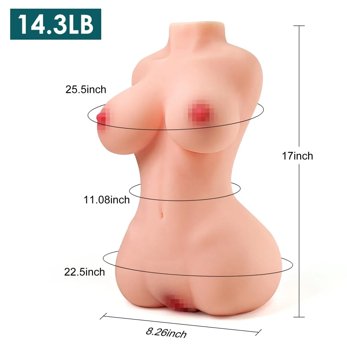 Eve: 14.3lb Sohimi TPE Torso Sex Doll  Half Body Two Tunnel Sex Doll