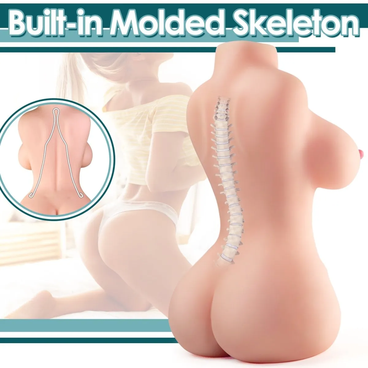 Eve: 14.3lb Sohimi TPE Torso Sex Doll  Half Body Two Tunnel Sex Doll