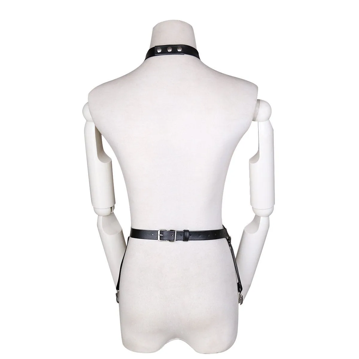 Faux Leather and Chain Harness Top