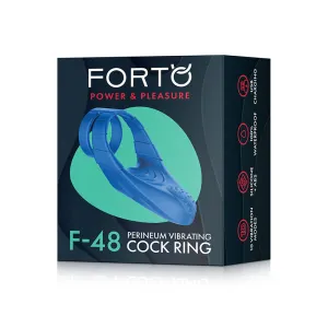 Forto F-48 Rechargeable Silicone Perineum Vibrating Double Cockring Blue