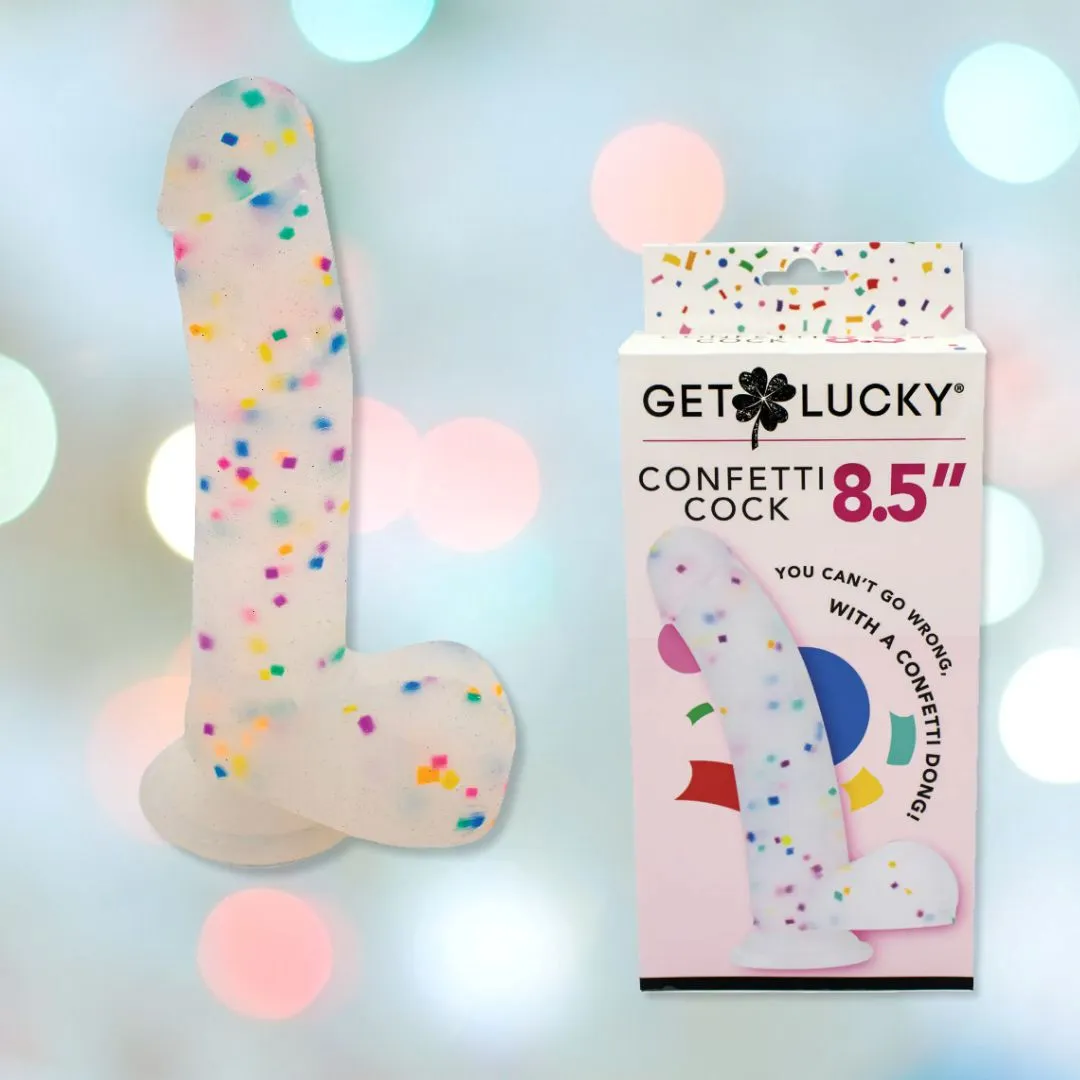 Get Lucky Confetti Cock 8.5 Silicone Dildo