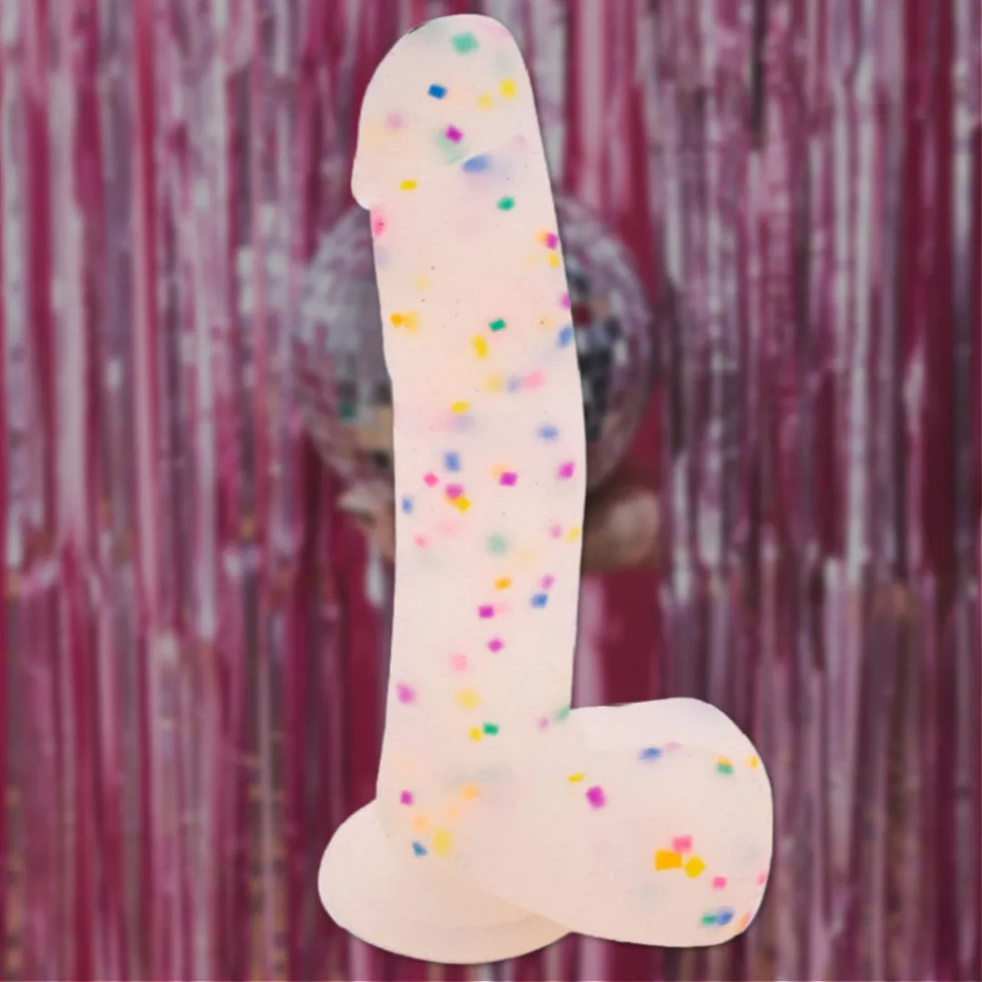 Get Lucky Confetti Cock 8.5 Silicone Dildo