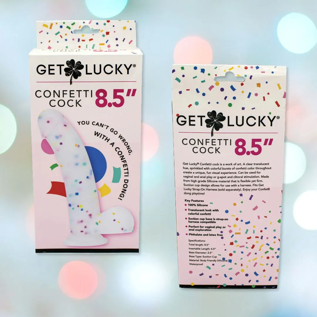 Get Lucky Confetti Cock 8.5 Silicone Dildo