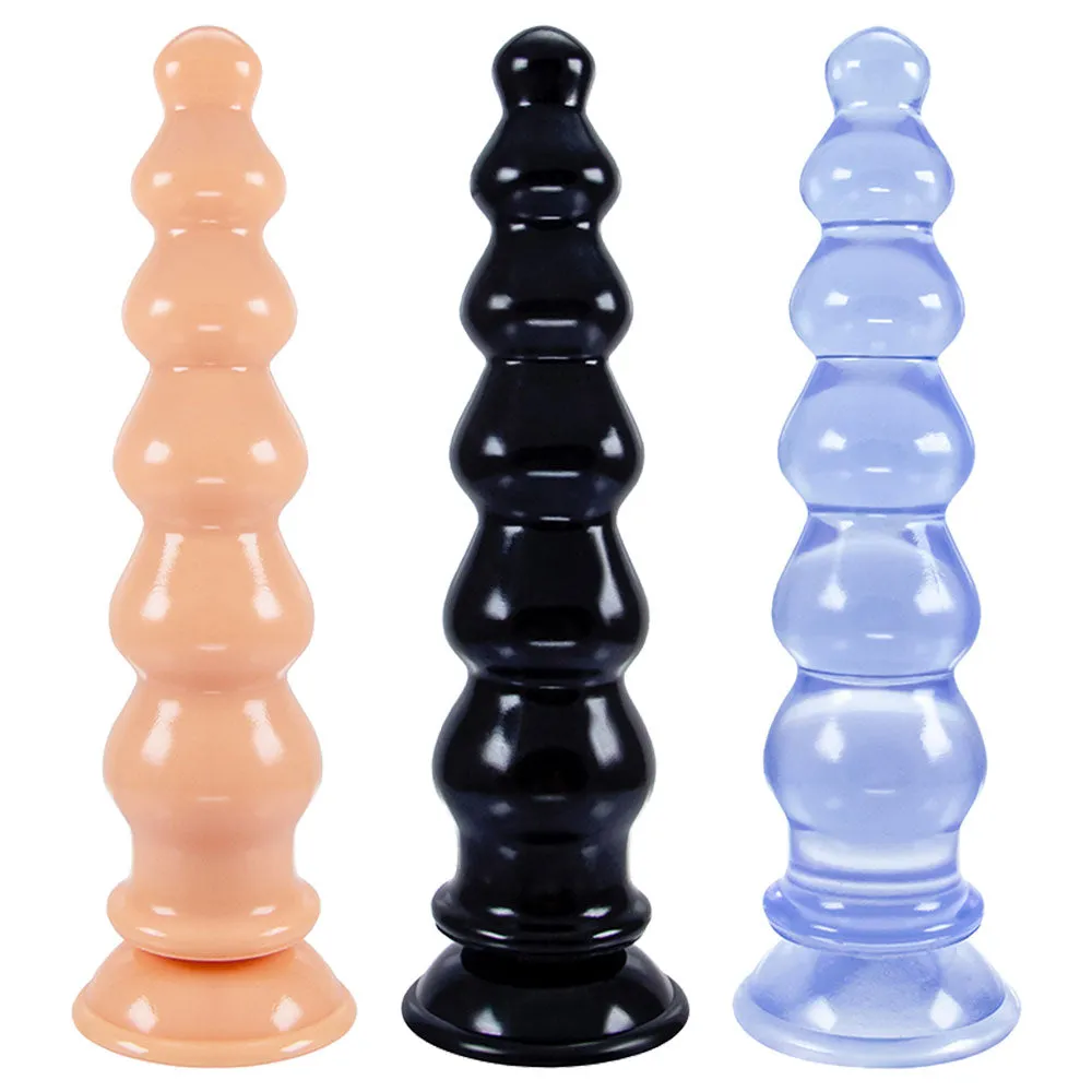 Giant Anal Beads Silicone Dildos - Soft Huge Dildo Butt Plug with Big Suction Cup