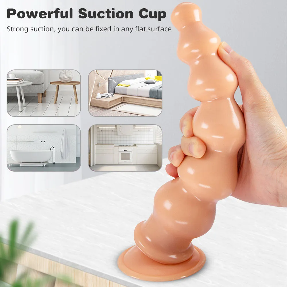Giant Anal Beads Silicone Dildos - Soft Huge Dildo Butt Plug with Big Suction Cup