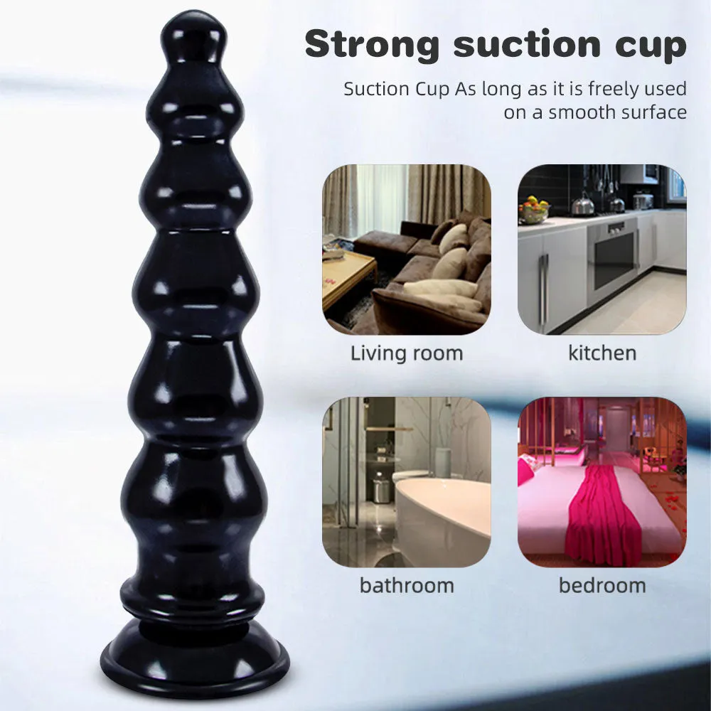 Giant Anal Beads Silicone Dildos - Soft Huge Dildo Butt Plug with Big Suction Cup