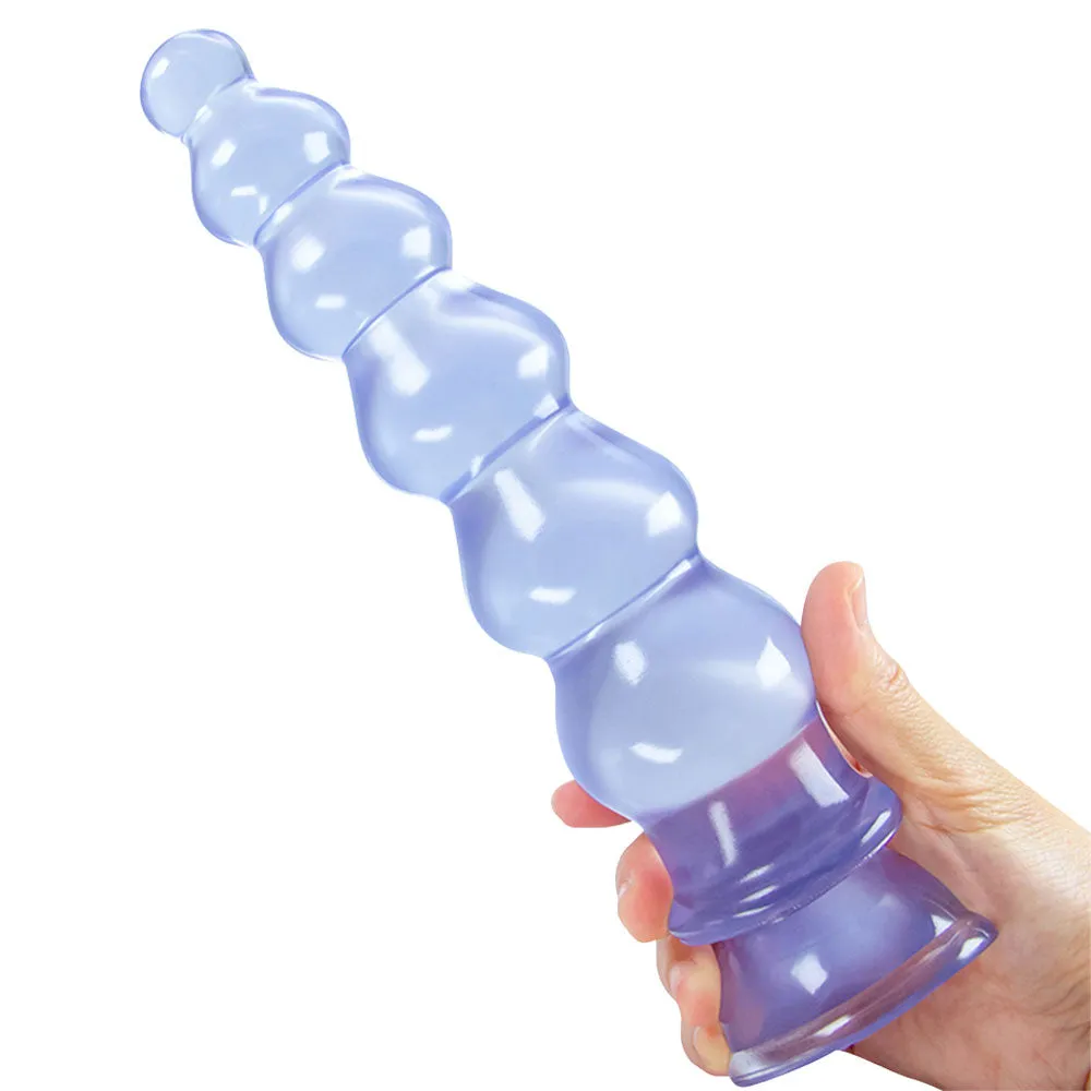 Giant Anal Beads Silicone Dildos - Soft Huge Dildo Butt Plug with Big Suction Cup
